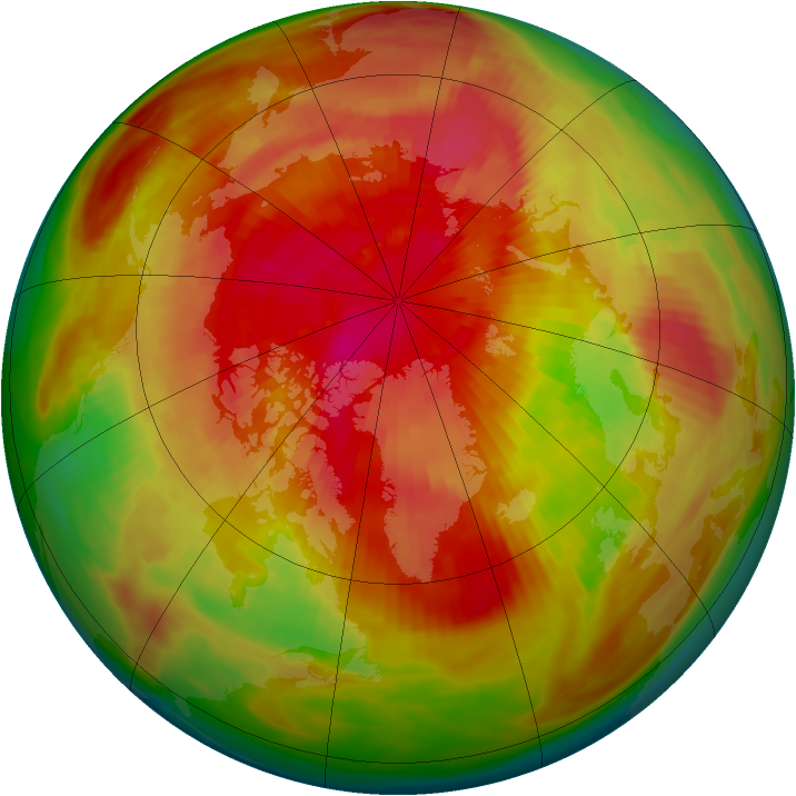 Arctic ozone map for 20 March 1984